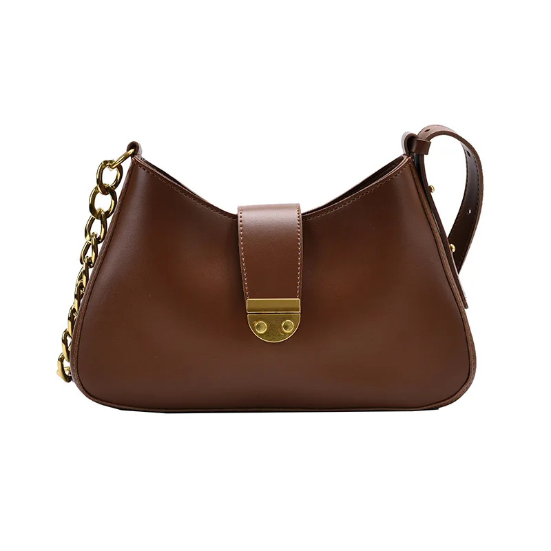 

Messenger Handbags Vintage PU Solid Color Chain Underarm Bag Women's Shoulder Bag Casual Crossbody Bags for Women Sac A Main