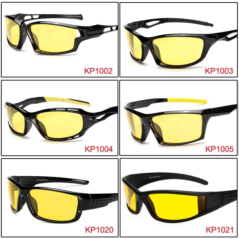 Мужские очки ночного видения HOOLDW поляризационные солнцезащитные с желтыми