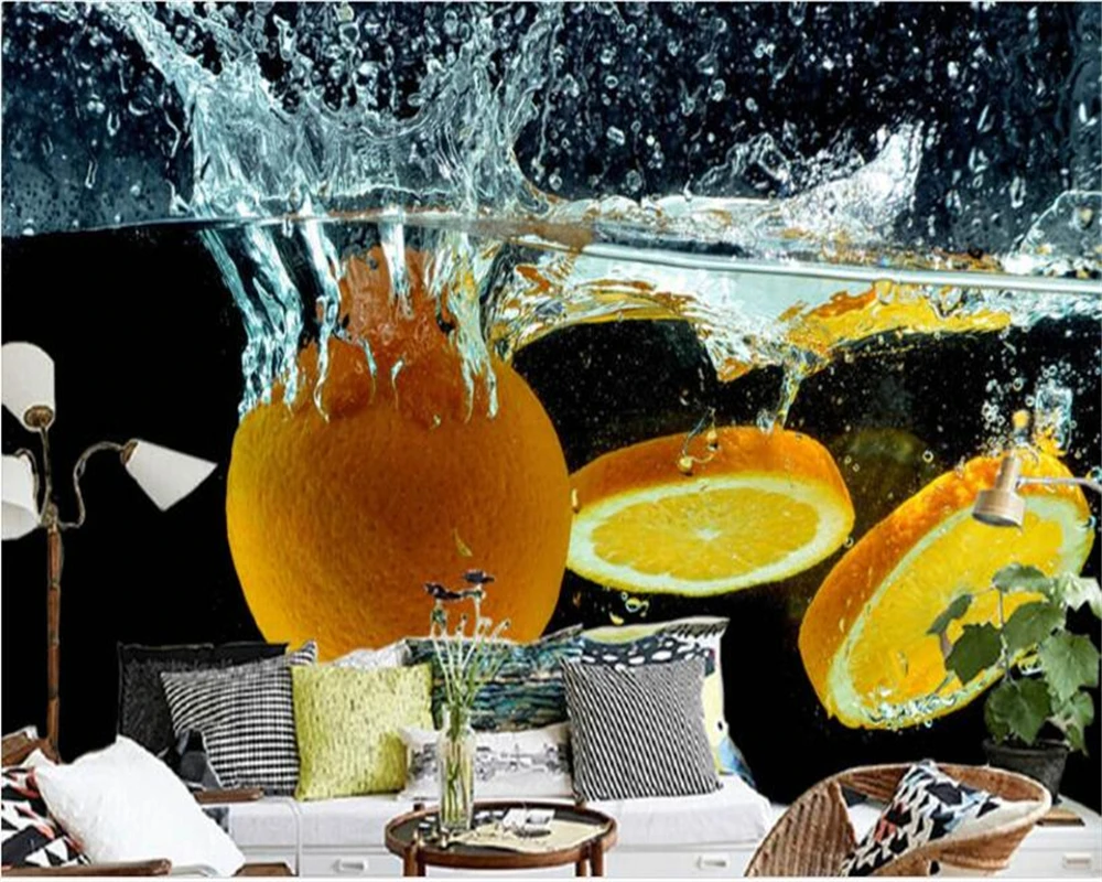 Пользовательские 3D обои фотообои модные динамические фрукты Современная