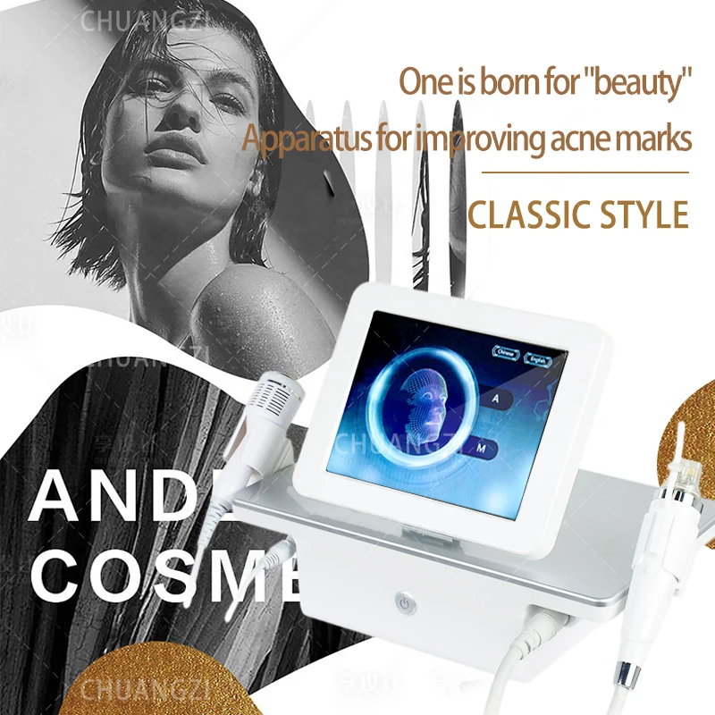 

Professional RF Fractional Microneedle Beauty Machine Anti-acne Skin Lifting Wrinkle Removal Beauty Equipment with Cold Hammer