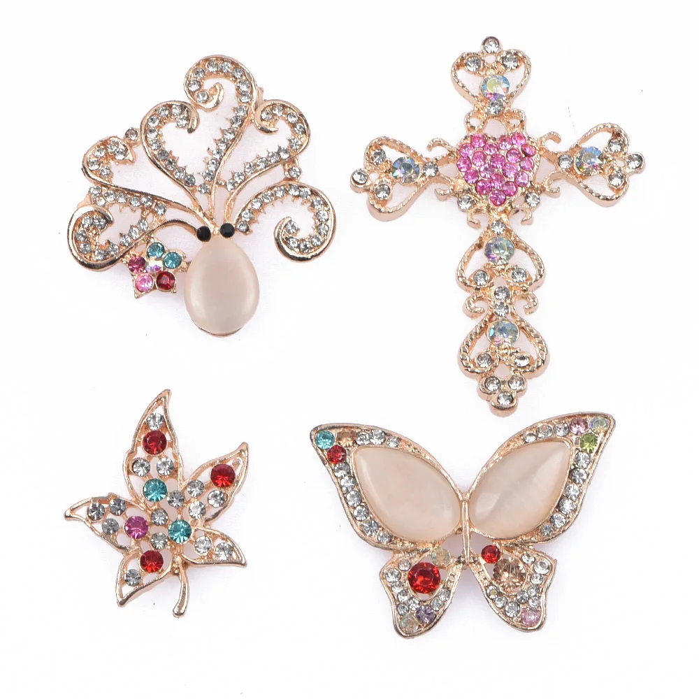 1pcs Metal Charms Brand Shoes Designer Accessories Croc Charms Bling Rhinestone Butterfly JIBZ Gift For Clog Decaration Charm