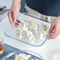 heat resistant glass plate dumpling plate transparent large plate microwave oven multi purpose bakeware household tableware