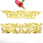 Термоаппликации, вышитые золотыми цветами, 27,5 см х 7 см