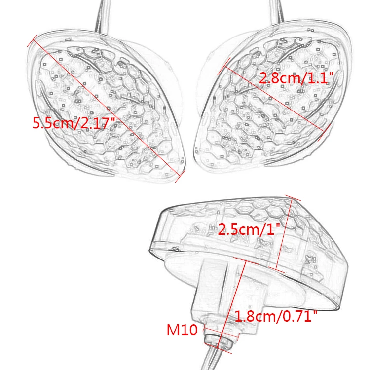 Светодиодный указатель поворота для мотоциклов с утапливаемым креплением