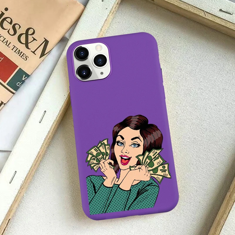Силиконовый чехол JAMULAR Song MAKE MONEY для iPhone X XR XS 11 11Pro MAX 7 8 Plus 9 SE2020 женский мультяшный