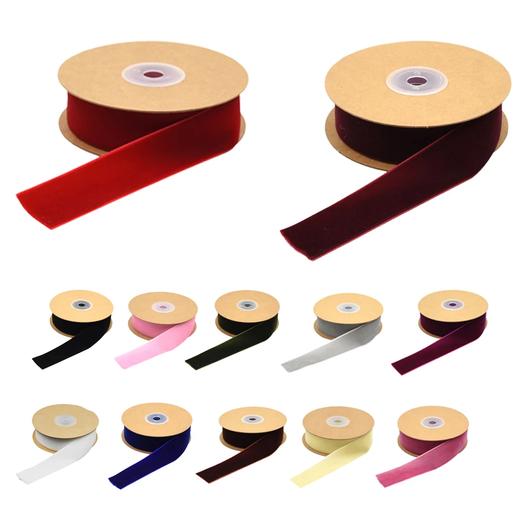 5 ярдов 1 дюйм рулоны бархатной ленты для свадебной вечеринки меховые