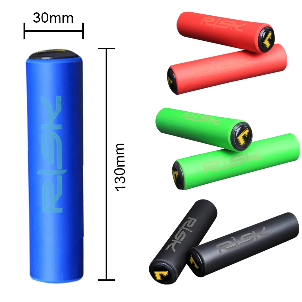 

RISK 1 Pair Bicycle Handlebar Grips MTB Mountain Bike Silicone Anti-slip Handle Bar End Grips Cycling Parts Support Dropshipping