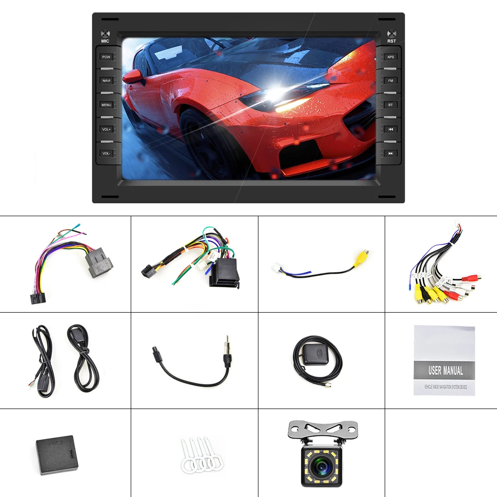 Podofo Android 2 Din Автомобильный Радио мультимедийный плеер GPS Wifi для BORA POLO MK5 SHARAN JETTA MK4