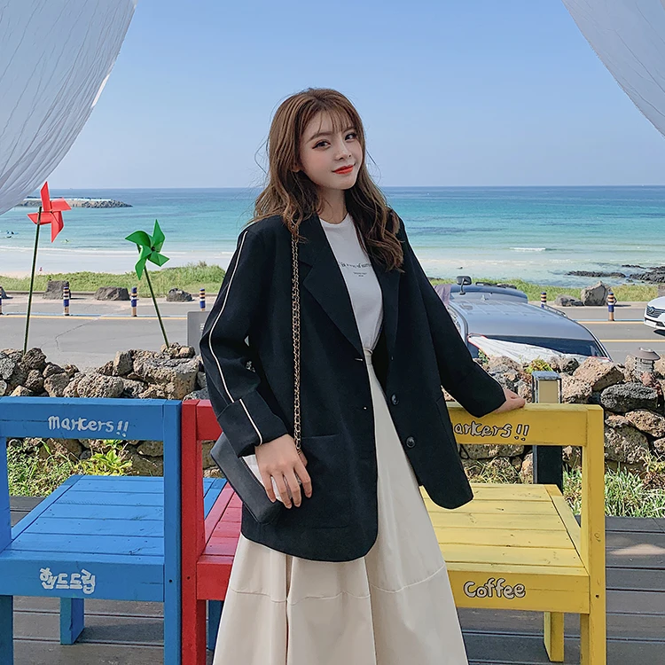 Женский блейзер Новинка осени 2020 модный Свободный однобортный костюм в