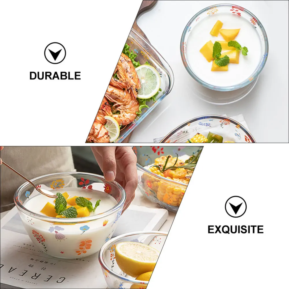 

1pc Baking Bowl Household Transparent Soup Bowl Microwave Bowl Baking Tray