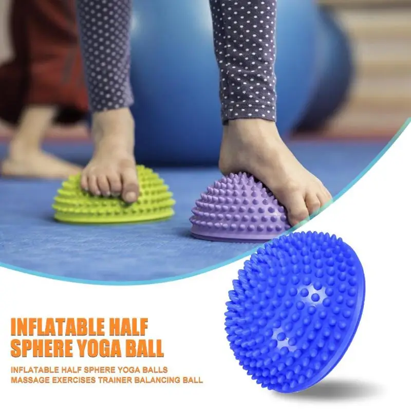 

Yoga Half Ball Trainer Balancing Ball Inflatable Half Sphere Yoga Balls Massage Exercises Gym Pilates Fitness Fitball Rubber