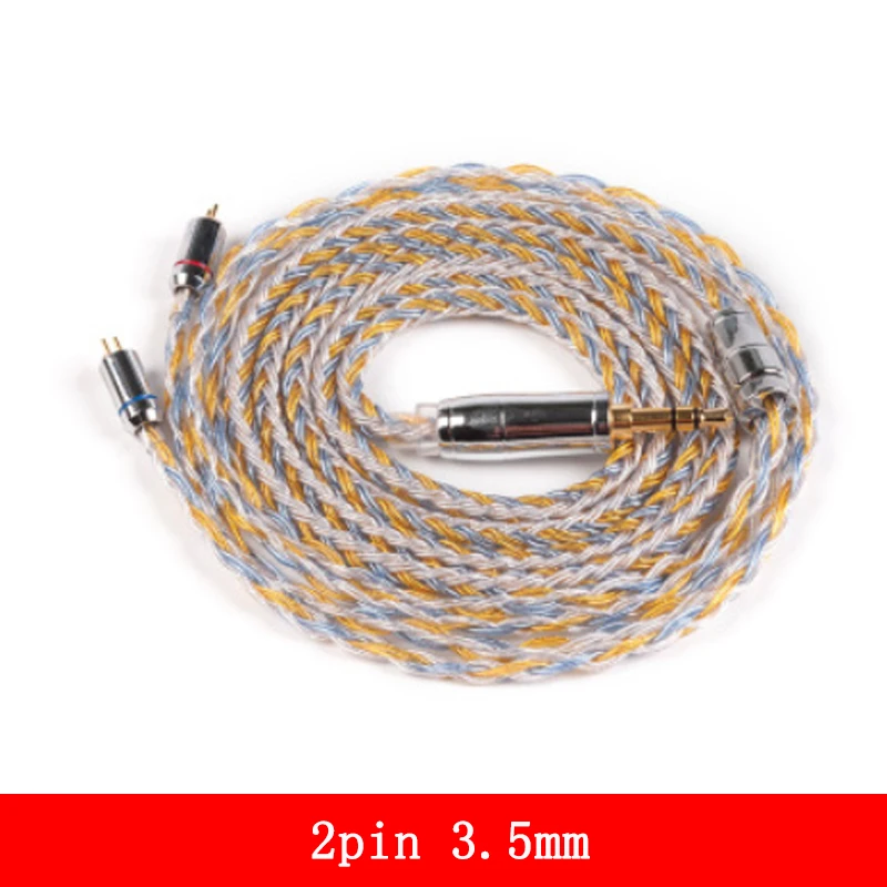 0.78 2PIN 3.5MM 16 ядра Модернизированный посеребренный Медь кабель 2,5/3,5/4,4 мм с MMCX/2pin/QDC TFZ разъем для KZ ZS10Pro ZSN AS16 ZSX - Цвет: 0.78 2PIN 3.5MM