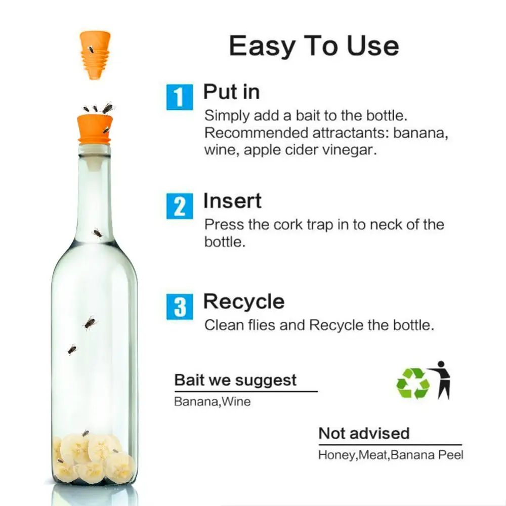 2 упаковки кухонных многоразовых ловушек для мух дома и улицы|Ловушки| |