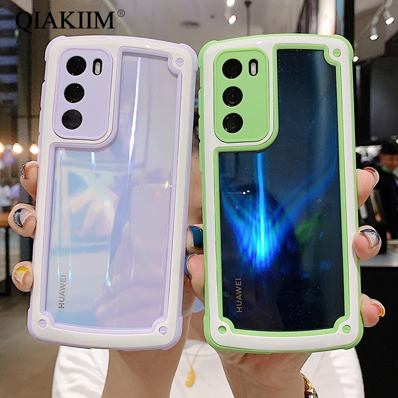 Противоударный чехол для Huawei P40 Pro P30 P20 Mate 30 20 20X прозрачный силиконовый бампер
