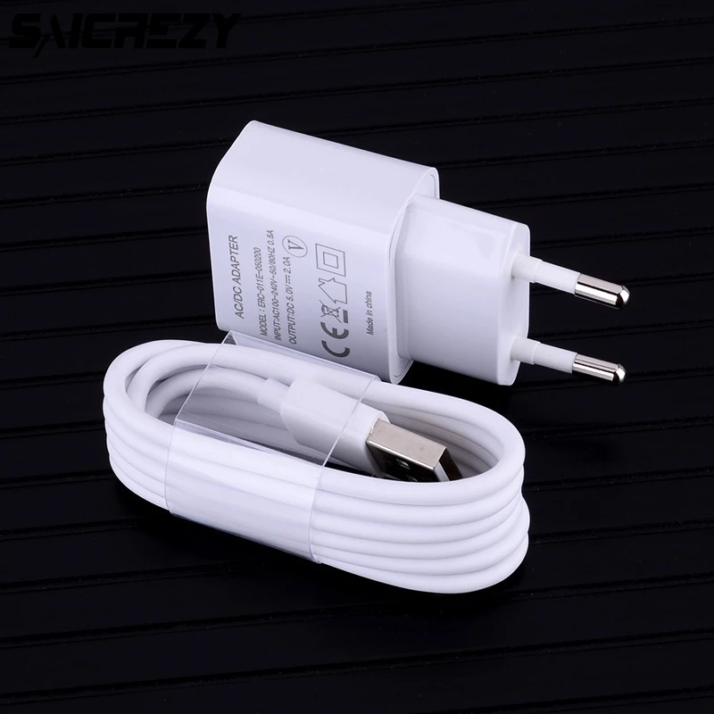 Универсальное дорожное Сетевое зарядное устройство с европейской вилкой + 1 м USB