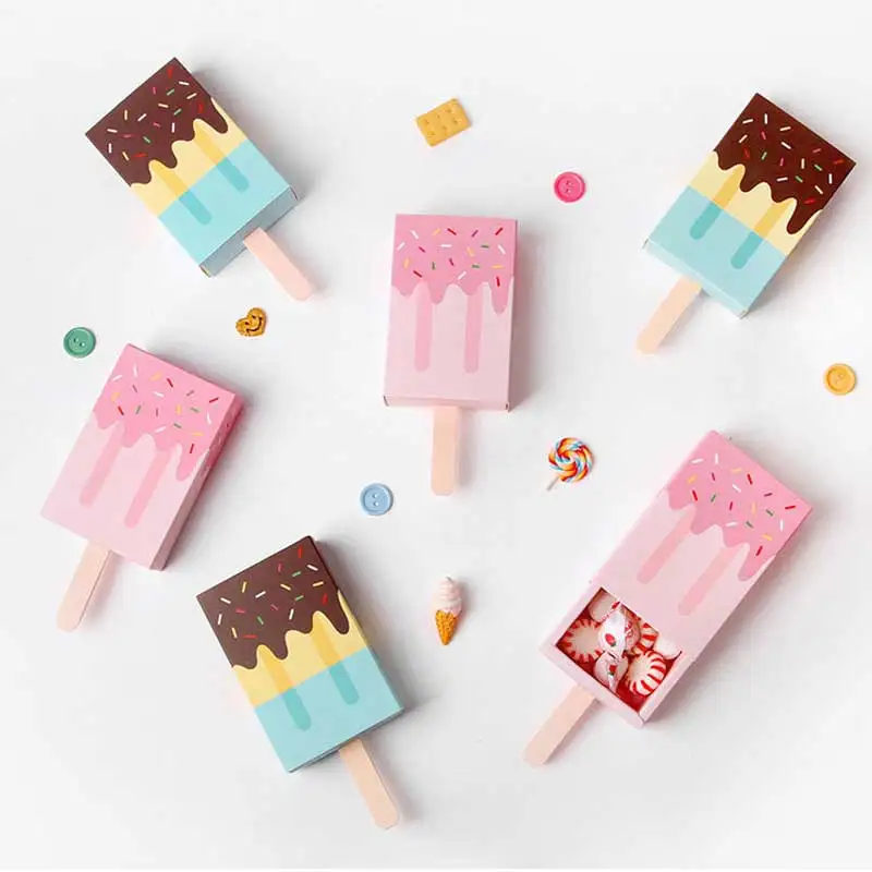 10 шт./лот бумажная картонная подарочная коробка для мороженого упаковка шоколада