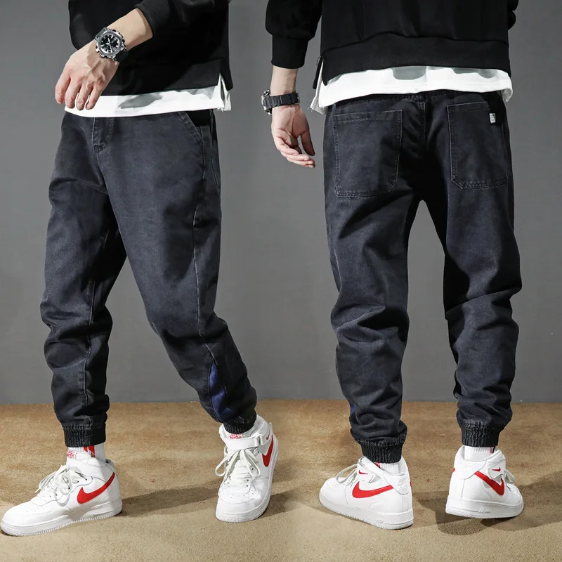 

Новинка Весна 2021, мужские брюки, свободные большие оригинальные брюки в стиле хип-хоп Harlan, джинсы с коллажем, модная брендовая мужская одежд...