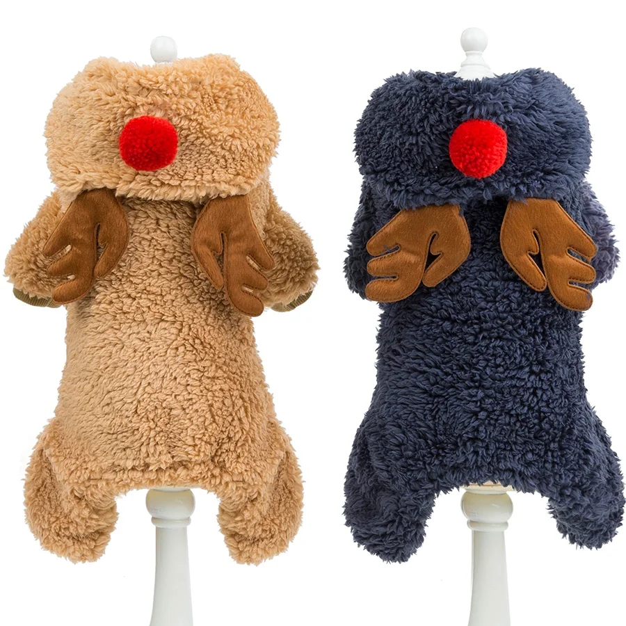 Одежда для домашних животных зимнее пальто собак Рождественский олень одежда