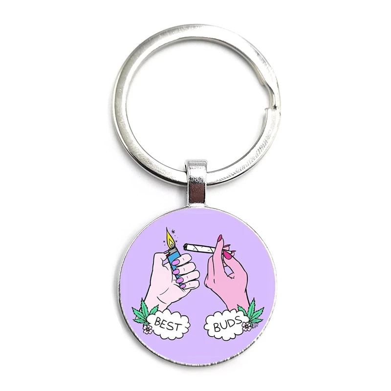 

New Necklace 2020 Product Best Friend Forever Couple Necklace Best Lace Lighter and Cigarette Cabochon Glass Pendant Necklace