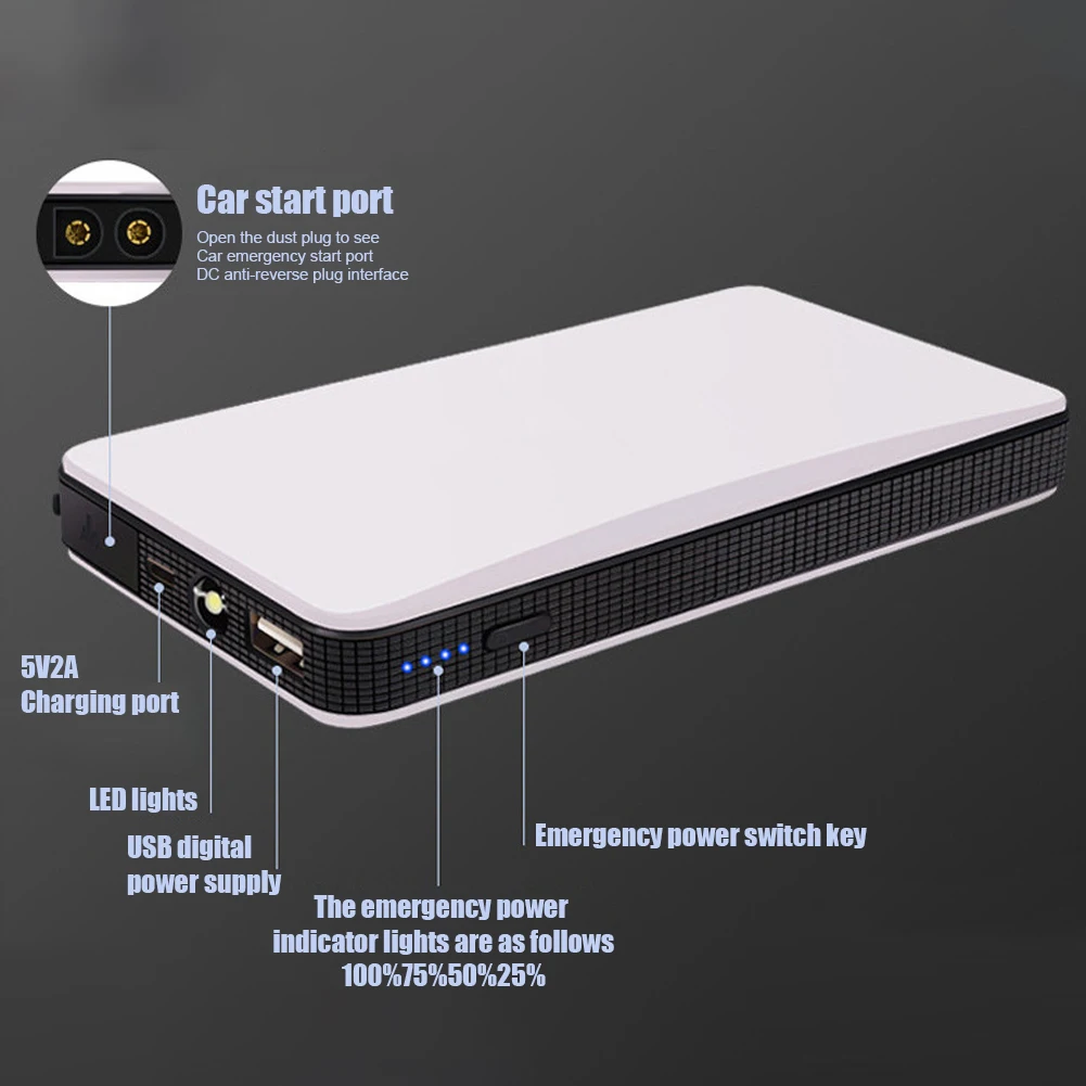 Автомобильный аккумулятор 20000 мАч пусковое устройство внешний 12 В А аварийный