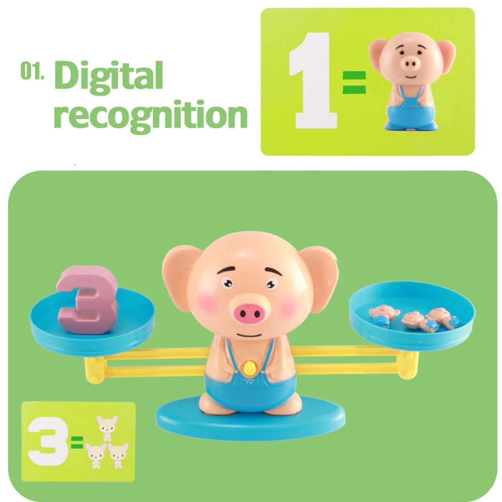 Montessori Math Balancing Scale Number Board Game Educational Toy Monkey Pig Dog Animal Figure Baby Preschool Toys | Игрушки и хобби