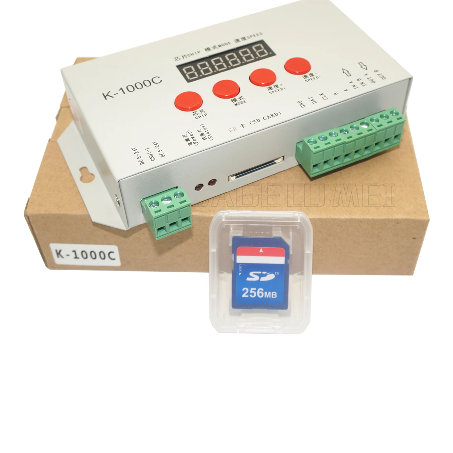 

K-1000C controller (T-1000S Updated)WS2812B,WS2811,APA102,SK6812,2801 LED 2048 Pixels Program Controller DC5V-24V
