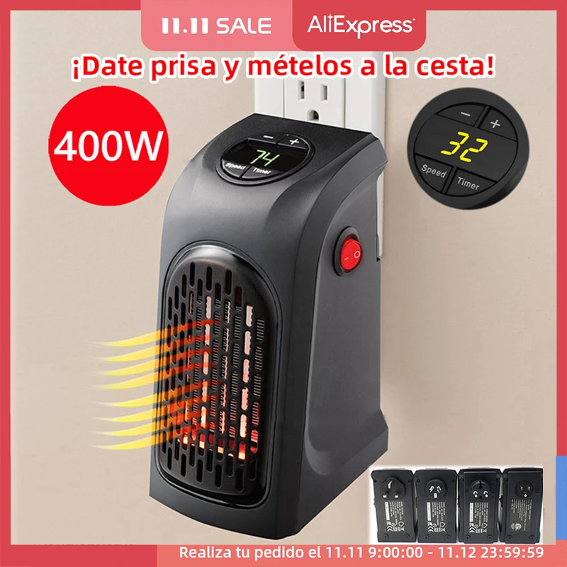 

Wall Electric Heater Mini Fan Heater Desktop Household Wall Handy Heating Stove Radiator Warmer Machine for Winter EU/US/UK Plug