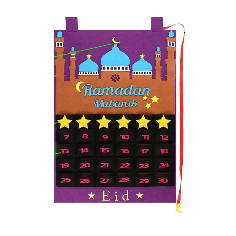 

Ramadan Calendar Eid Mubarak Hanging Countdown Calendar Advent Calendar 2021 for Kids Eid Gifts Ramadan Decorations