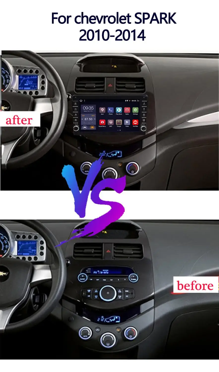 Автомагнитола на Android 9 0 с кнопкой и DVD-плеером для Chevrolet SPARK 2010-2014 система