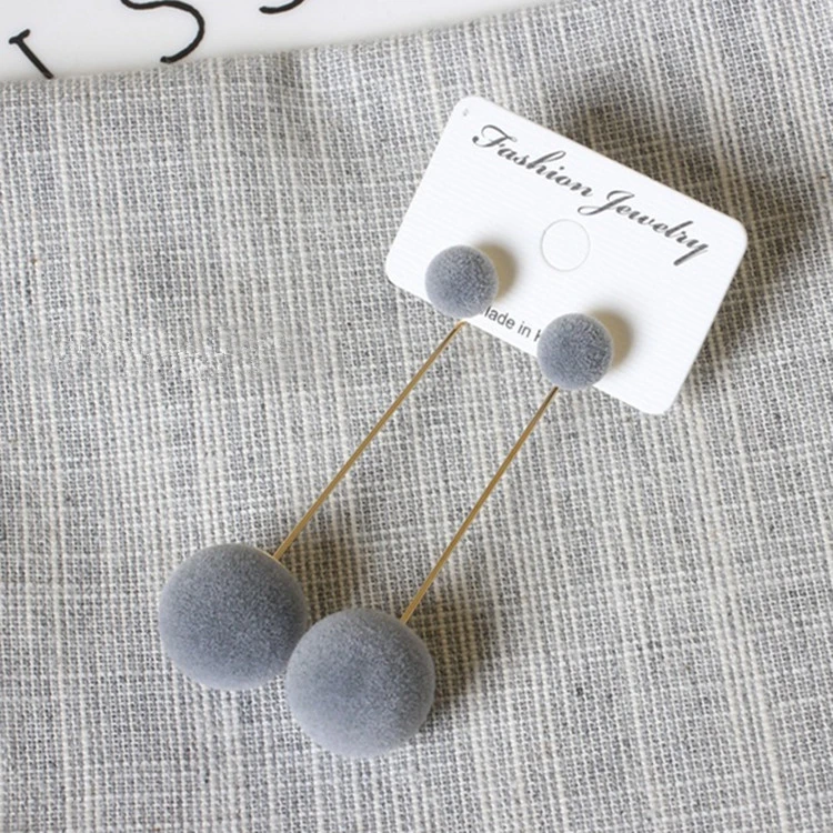 Модные красные черные плюшевые серьги капли в форме сердца для женщин корейские