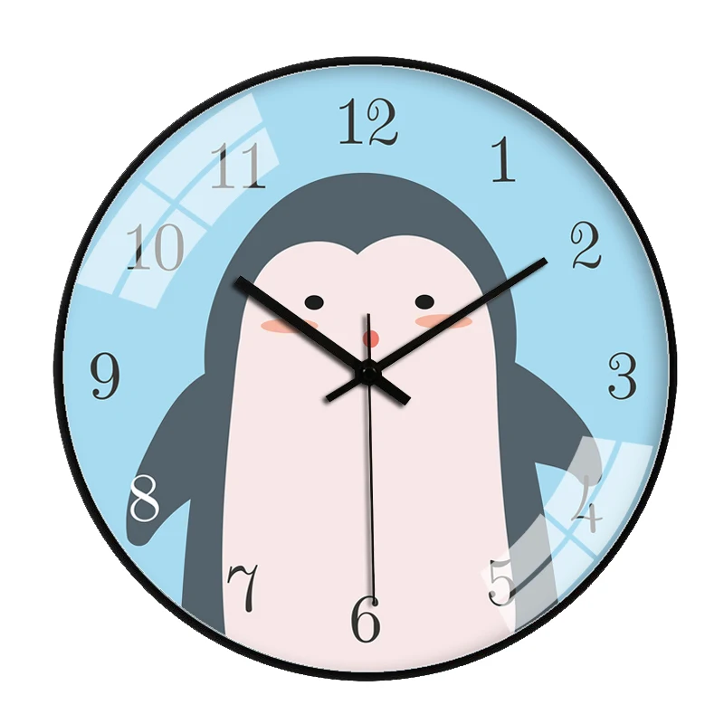 Cartoon Simple Wall Clock Modern Design Animal For Kids Rooms Silent Lovely Zegary Na Sciane Home Decoration AA60ZB | Дом и сад