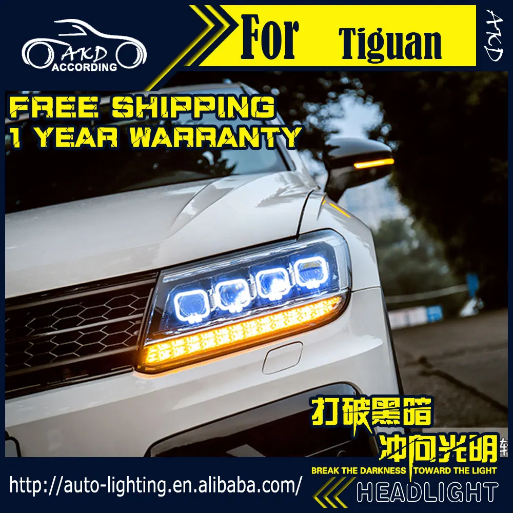 АКД стайлинга автомобилей Фара для VW Tiguan фары 2017 2019 Новый светодиодный DRL