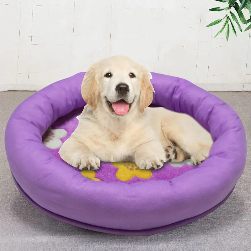 

2021 Hot Round Dog's Nest Coral Plush Dog Bed Cheap And Comfortable Pet Pad Cat's Nest Cat Bed Pet Bed