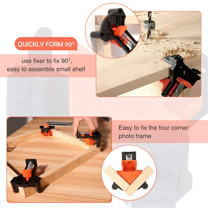 

Carpenter's Right Angle Clamp 90 Degrees L-Shaped Auxiliary Positioner Carpenter's Square Ruler Fixture Splicing Panel Clip