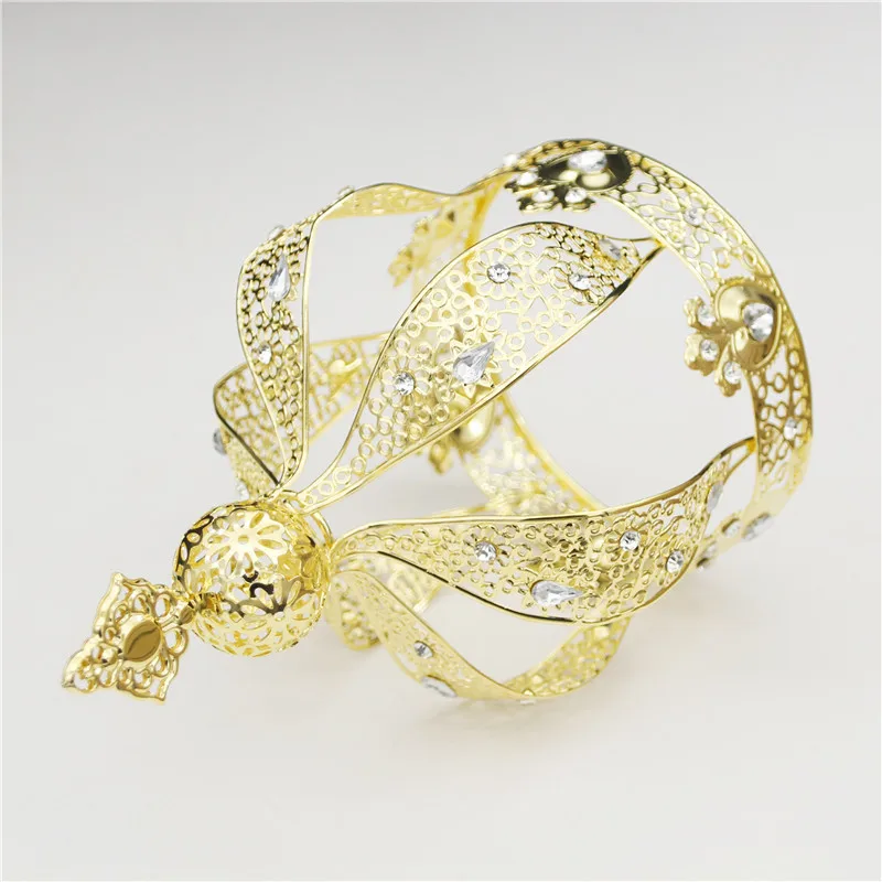 Wholesale Drop Ship Gold Round Cake Crown Wedding Diadem Bridal Hair Jewelry for Party Prom Birthday Tiaras Ornaments | Украшения и