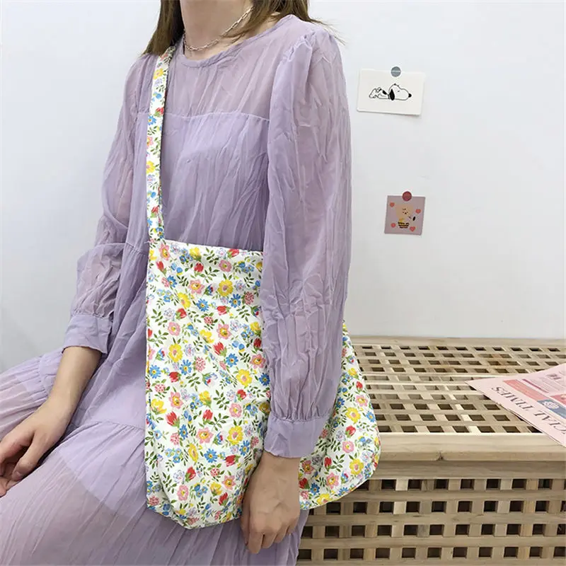 

Small Floral Pattern Ladies Shoulder Bag Vintage Women Large Messenger Bags Eco Reusable Casual Tote Female Shopping Handbags