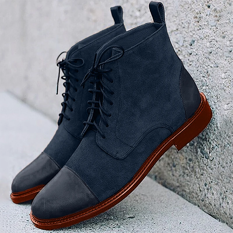 Мужские кожаные официальные ботинки mrпещера на плоской подошве 2020 ботильоны