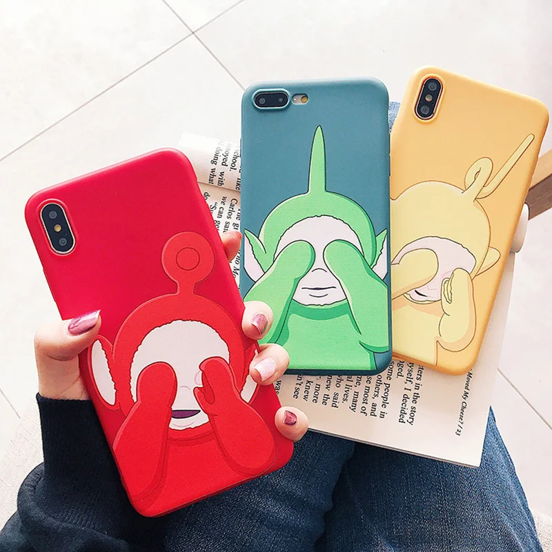 Cute Teletubbies For iPhone11ProMax XsMax Mobile Phone Shell iPhone 6 7 8 Plus Pure color Soft Anti-knock | Мобильные телефоны и