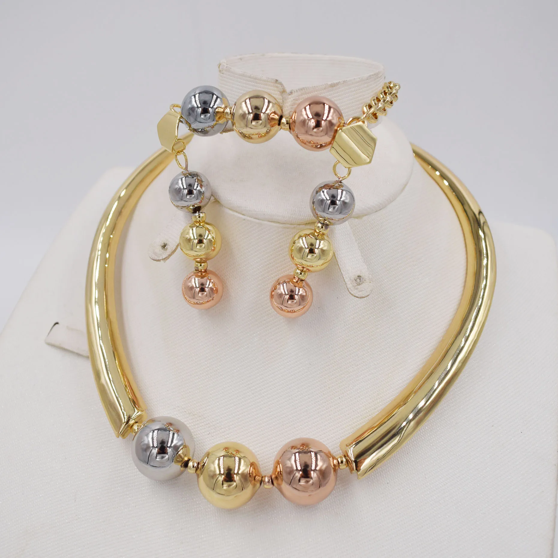 2019New Дубай золотые Ювелирные наборы ожерелье набор для женщин африканские бусы