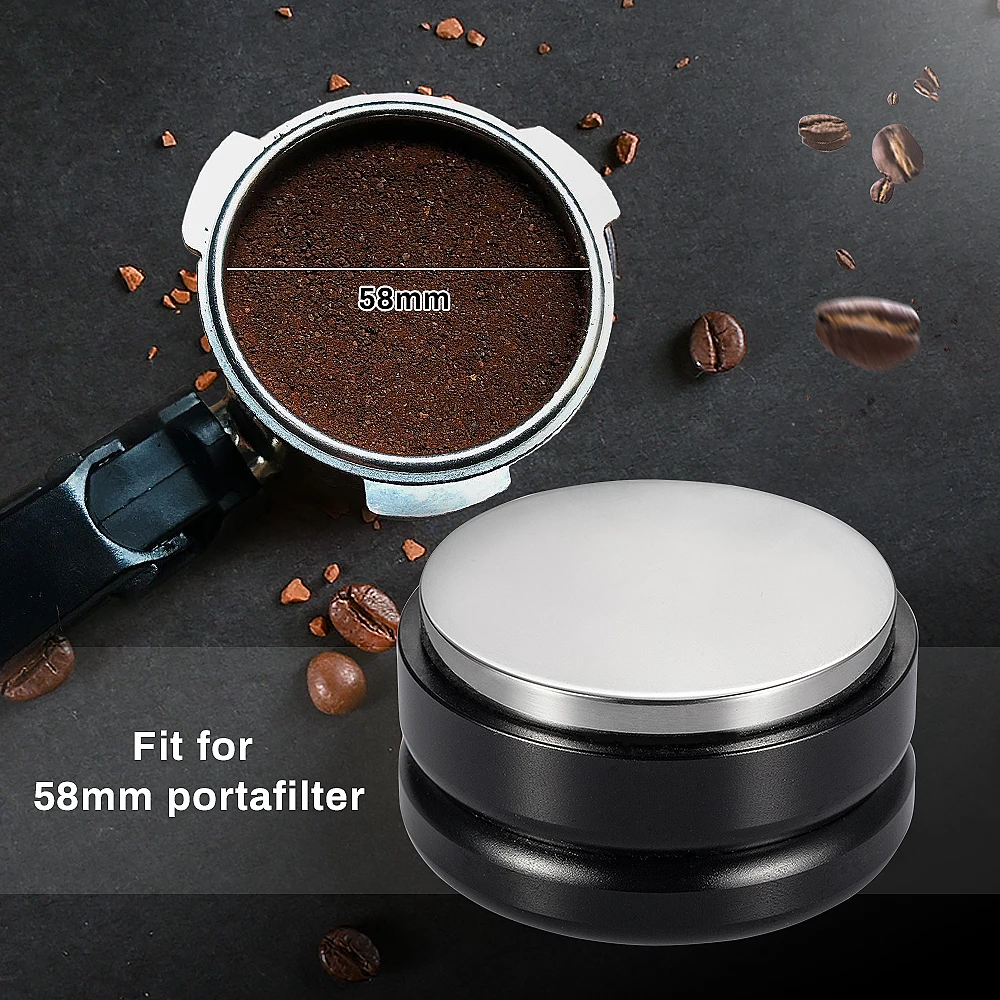

58mm Stainless Steel Coffee Distributor & Tamper Leveler Macaron Coffee Bean Press Powder Adjustable Depth-Espresso Hand Tampers