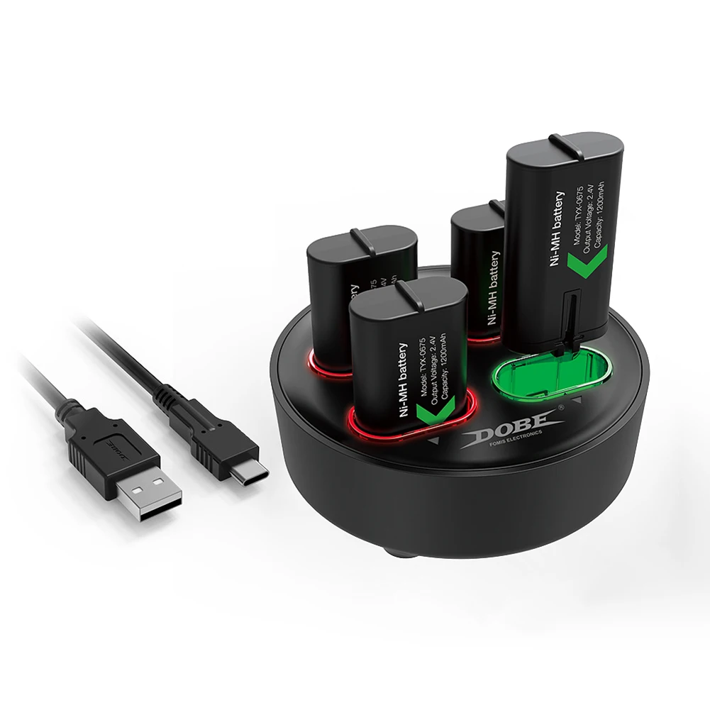 

4 in 1 Gamepad Charging Dock for Xbox One/Series Controller Battery Pack Charger 1200mAh Power Supply Station Accessories