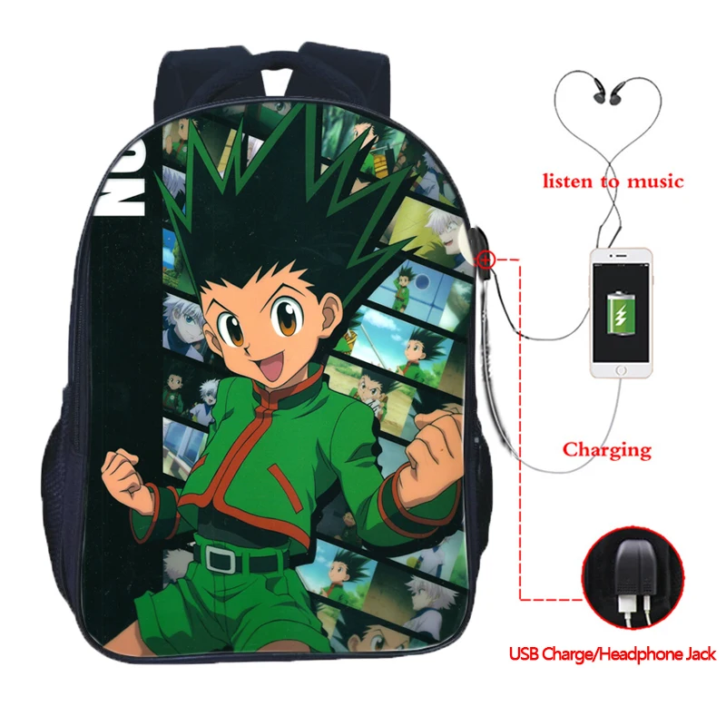 Рюкзак для мальчиков и девочек Hunter X охотничий рюкзак с USB-разъемом зарядки | Багаж
