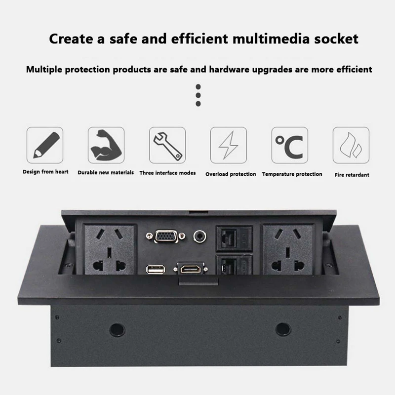 K514 Standard Multimedia Desktop Universal Power Tabletop Socket HDMI HD Office Conference -Up Connection Box | Электроника