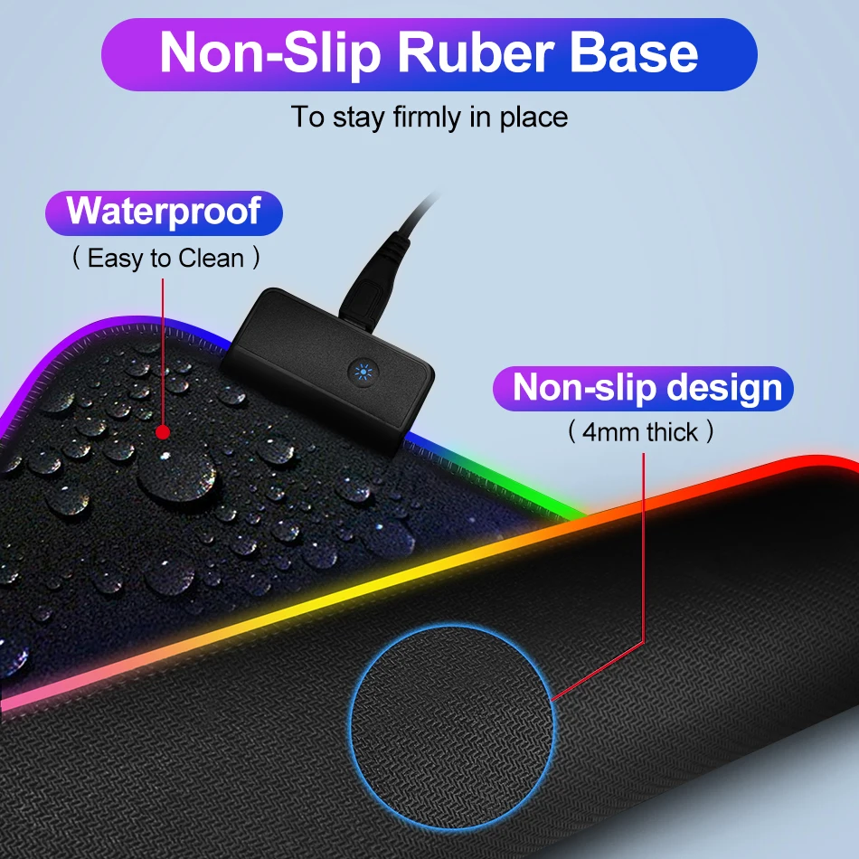 Игровой коврик для мыши большой коврик для мыши RGB компьютерный коврик для мыши геймерский коврик Mause Настольный коврик с подсветкой xxl коврик для клавиатуры с подсветкой Mauspad