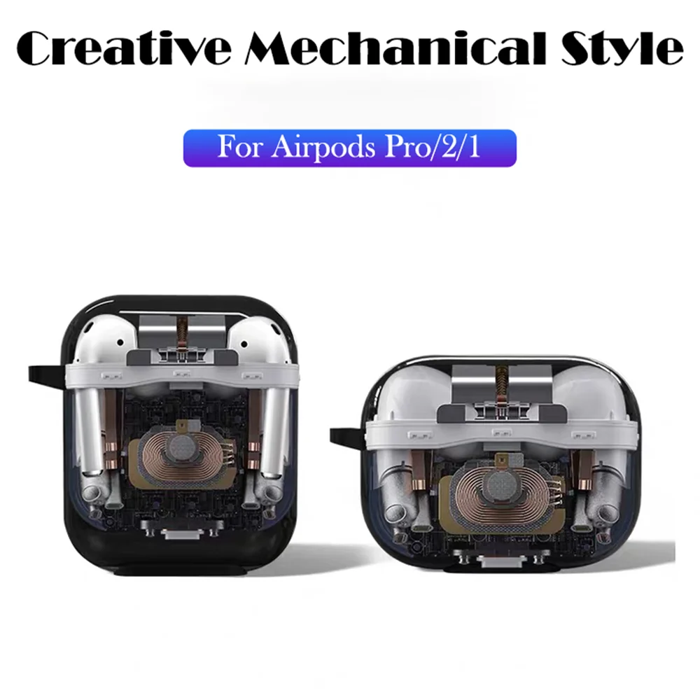 Advanced Mechanical Style Earphone Case For Airpods Pro 2 Soft Punk Tpu Cover For Apple Air Pods 2 3 1 Fake Clear Case Cover