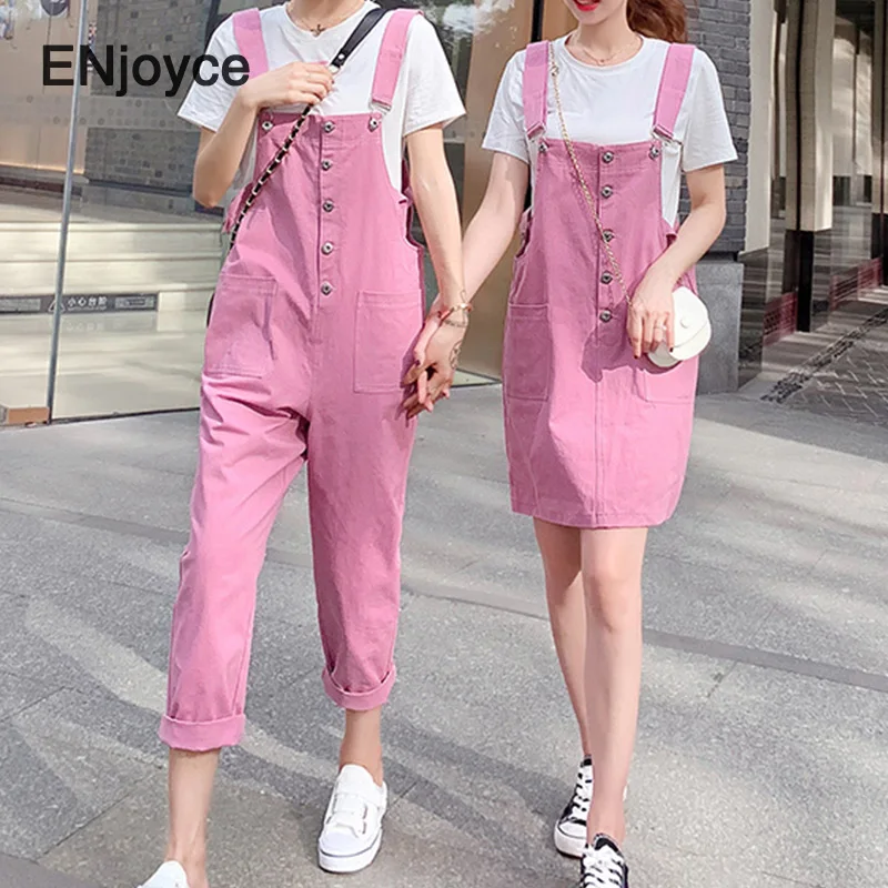 Женский костюм с юбкой на бретелях розовый в Корейском стиле из 2 предметов для