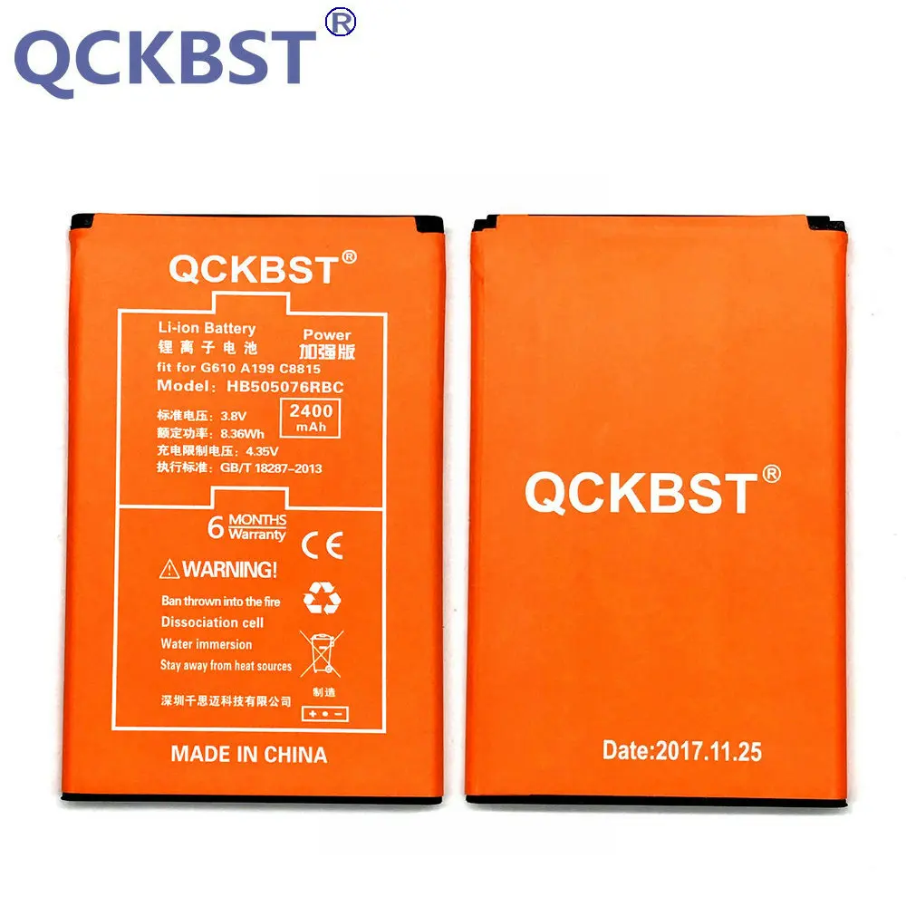 Аккумулятор QCKBST HB505076RBC 2400 мАч для Huawei G700 G710 G606 G610S G610C A199 C8815 литий ионные батареи