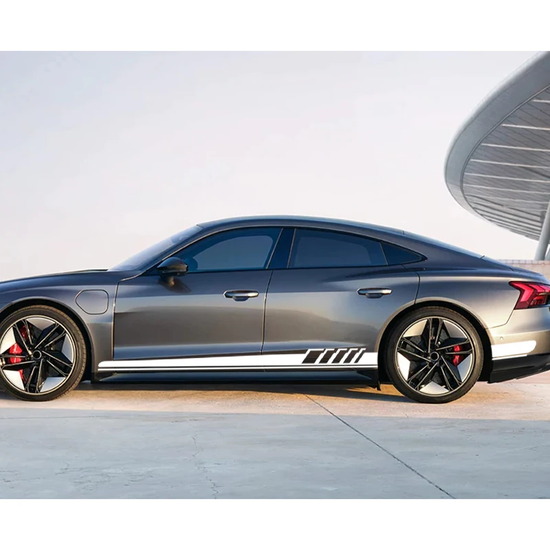 Наклейка на боковую дверь автомобиля длинная полоса наклейки юбку виниловый