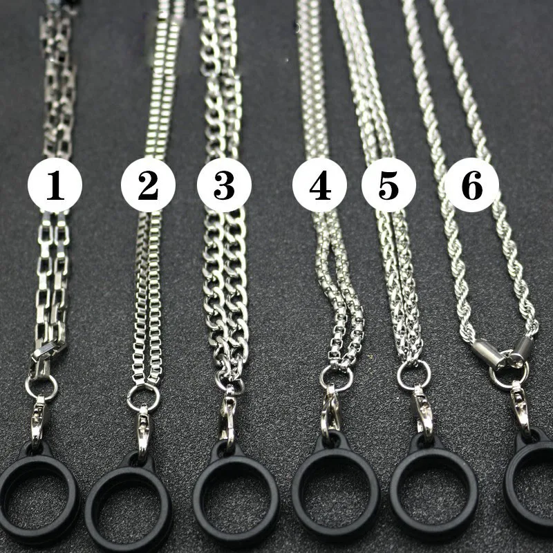 

10/50pcs Vape pen Silicone metal snake bone lanyard necklace with ring vapeband For nfix novo zero relx yooz nord caliburn crown