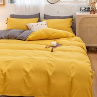 yellow duvet cover set 3pcs modern farmhouse colour stripe bed cover king size bedding set with zipper closure corner ties